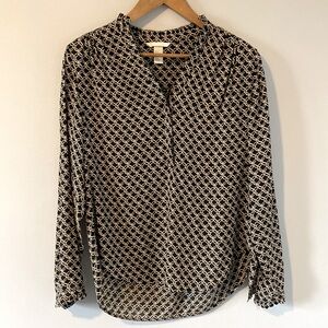 H&M Long Sleeve Pattern Flowy Shirt